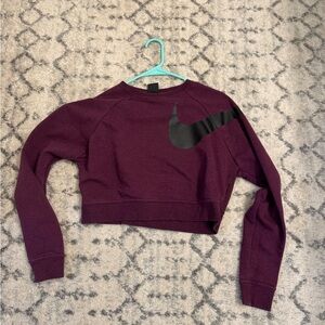 Nike Maroon Dri-FIT crop sweater XS